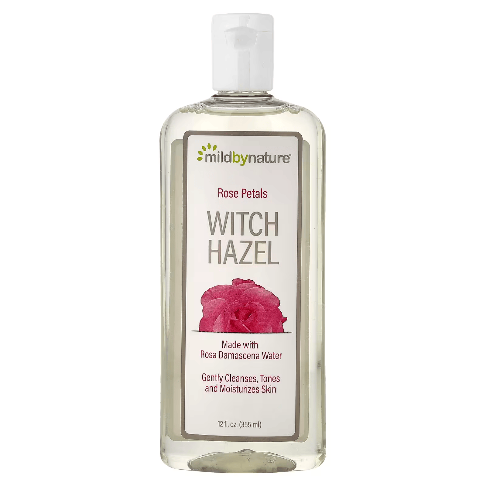 Mild By Nature Rose Petals Witch Hazel toner 355ml for cleansing toning and moisturizing skin front