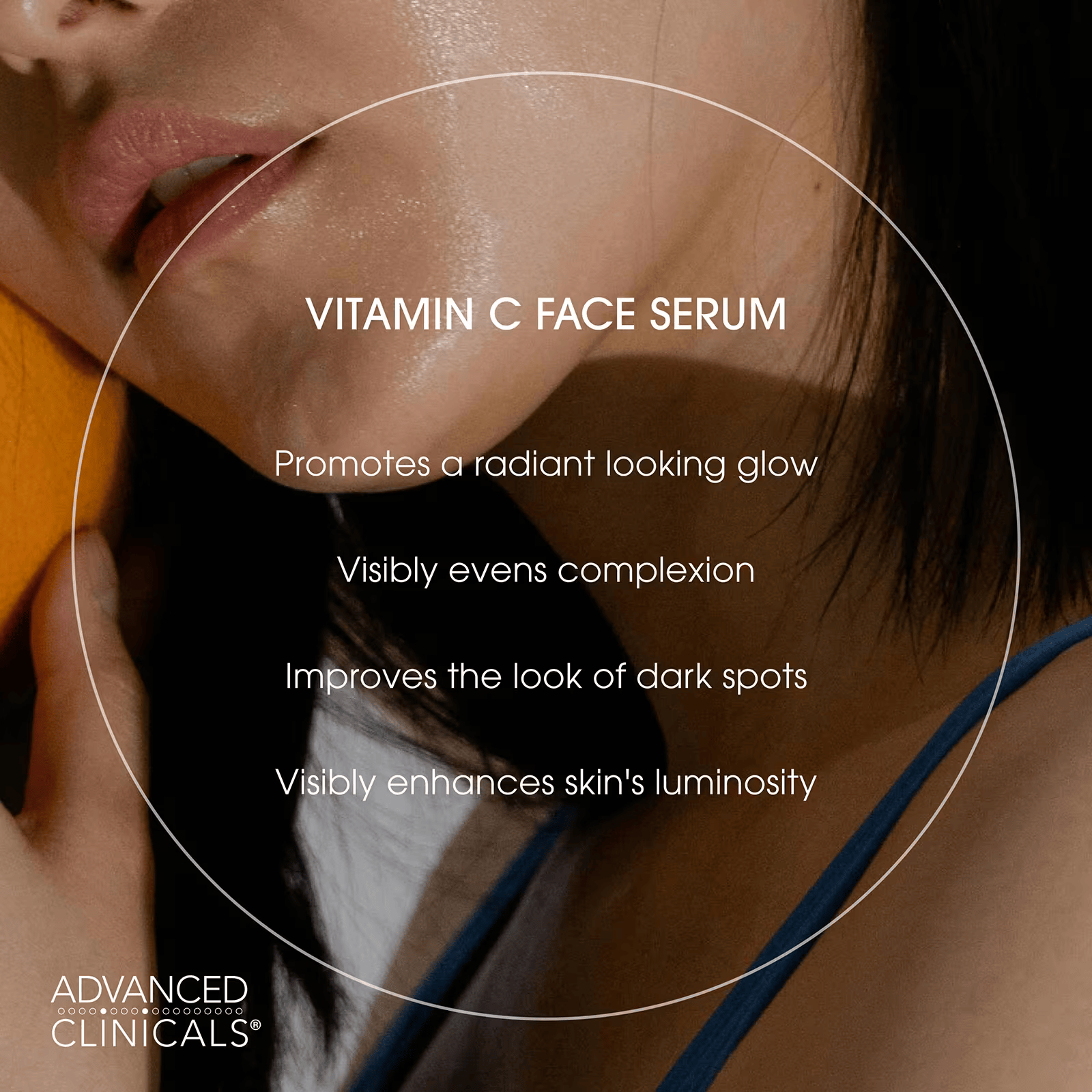 Vitamin C brightening serum for dark spots, uneven skin tone and radiant glowing skin by Advanced Clinicals hta 2