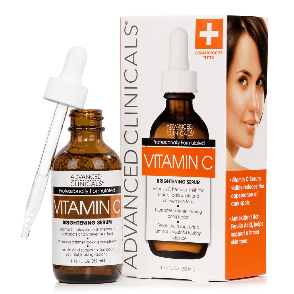 Vitamin C brightening serum for dark spots, uneven skin tone and radiant glowing skin by Advanced Clinicals serum