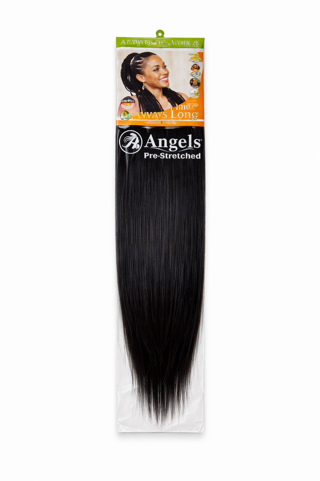 Angels Avvis Long pre-stretched braiding hair synthetic hair extension for long braids and protective hairstyles color 1 black