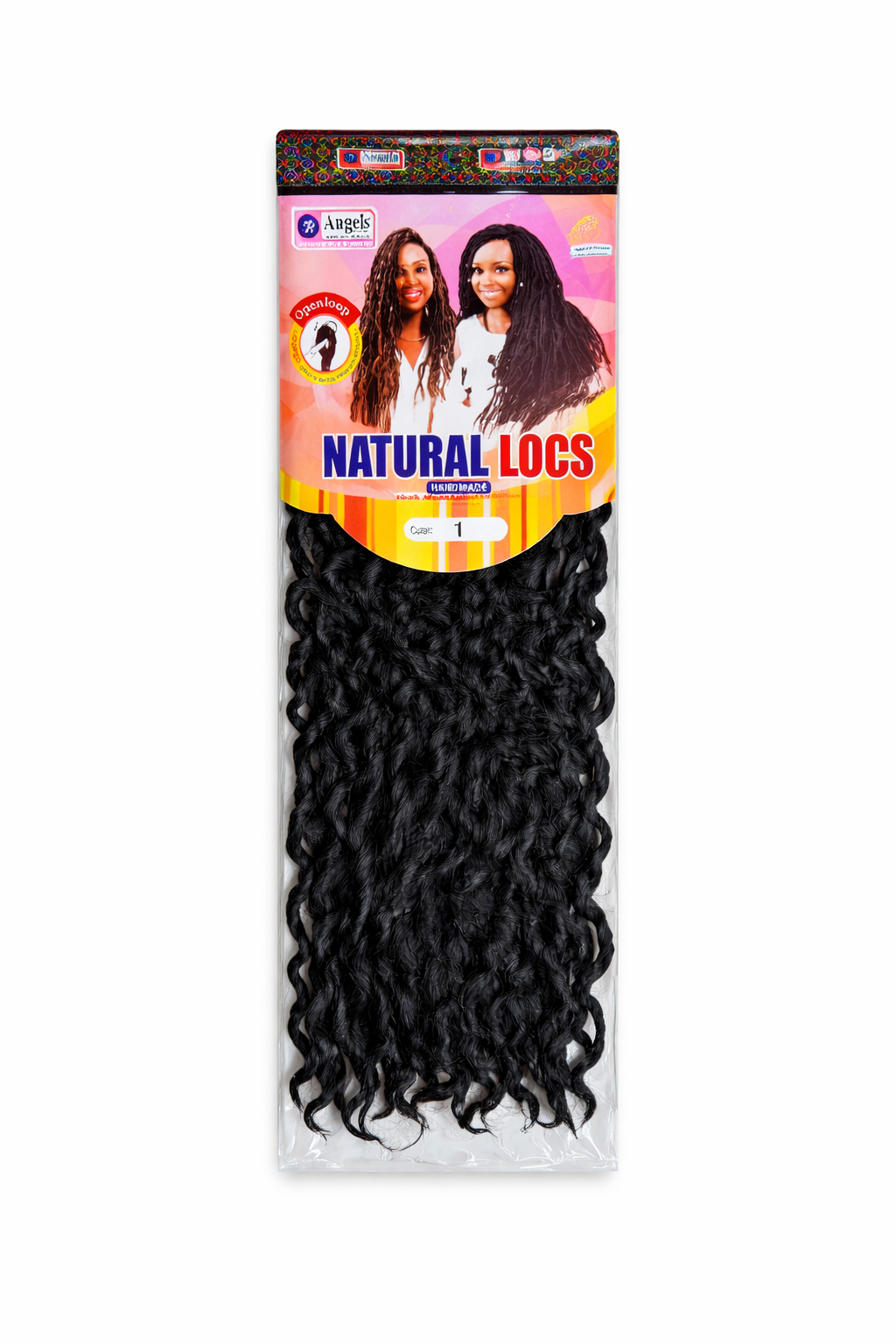 Angels Natural Locs crochet braiding hair for faux loc and protective hairstyles color 1 (black)