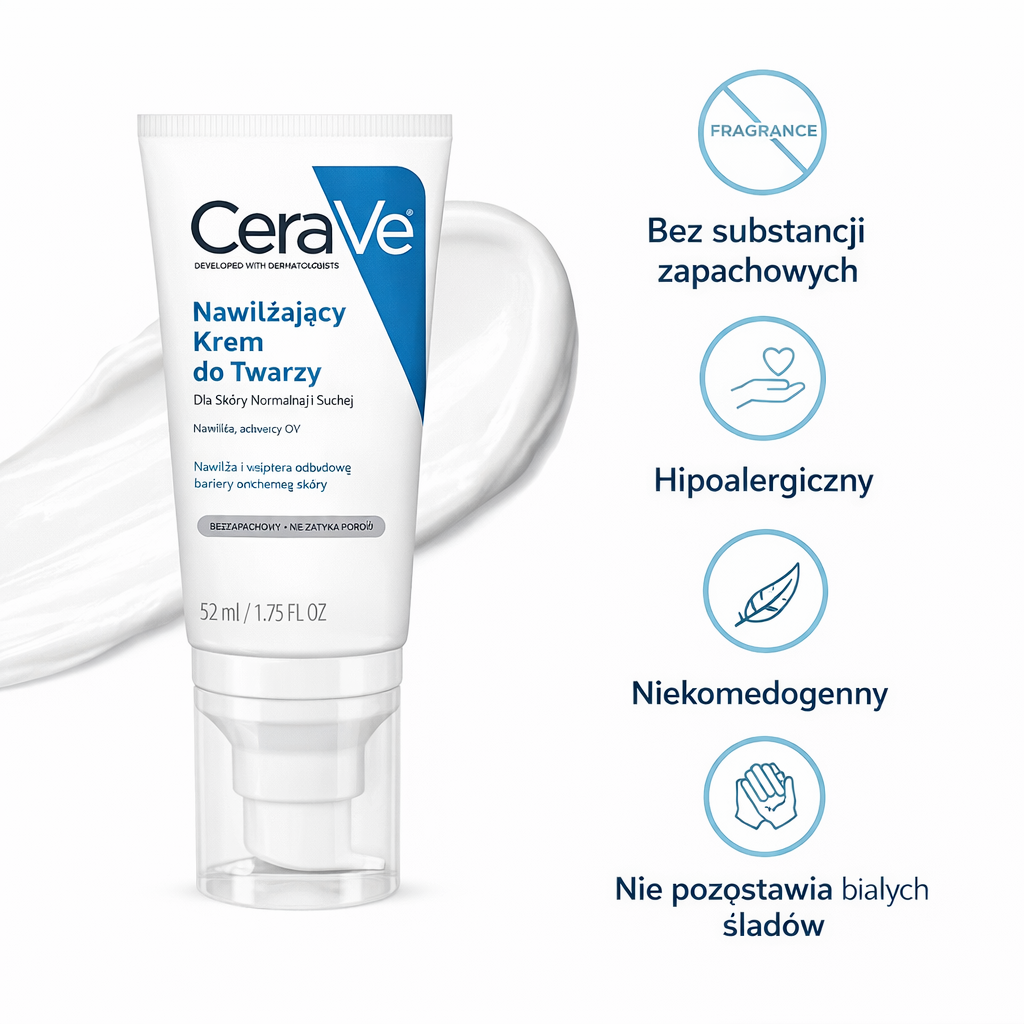 CeraVe moisturizing face cream for normal to dry skin pump tube