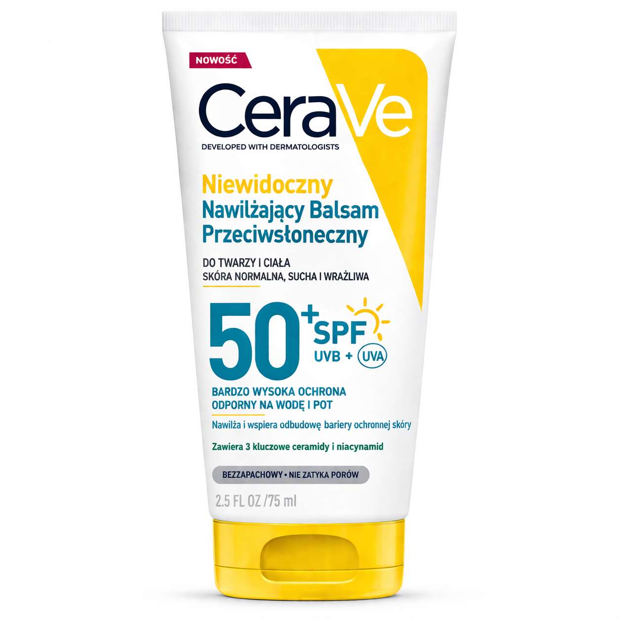 CeraVe SPF 50 moisturizing sunscreen for face and body 75ml tube