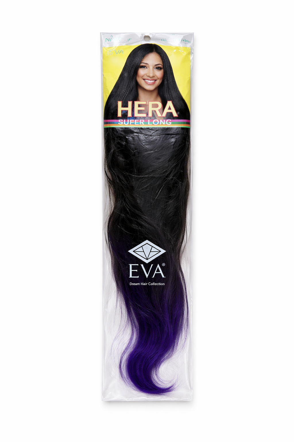 Eva Hera Super Long hair extension synthetic braiding hair for long braids and protective hairstyles color 1/purple Black hair with purple highlights