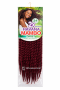 Havana Mambo Twist crochet braids 30 inch synthetic twist braiding hair for protective hairstyles color 99j deep burgundy / wine red shade
