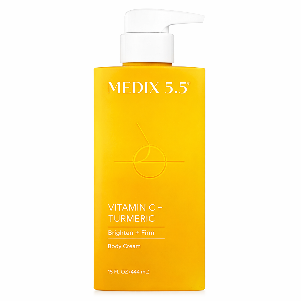 Medix 5.5 vitamin C turmeric body cream for brightening firming and moisturizing skin 444ml front