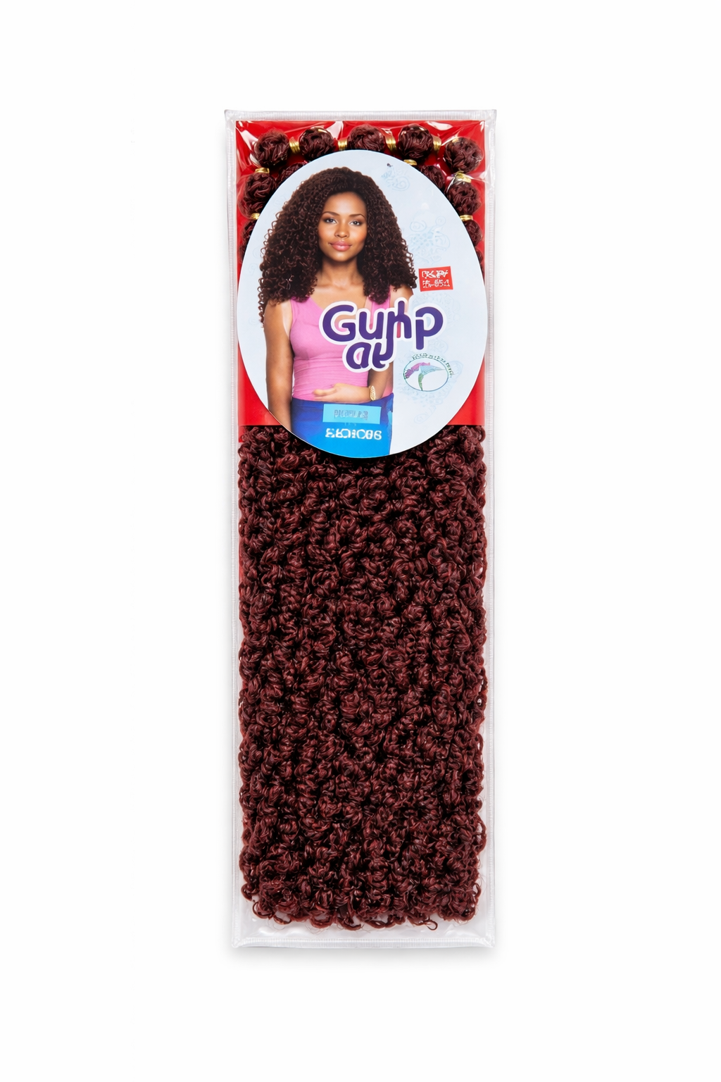 Prima Afro Curly Pop crochet braiding hair curly synthetic hair extension for crochet braids and protective hairstyles color 1/350 Black mixed with auburn strands