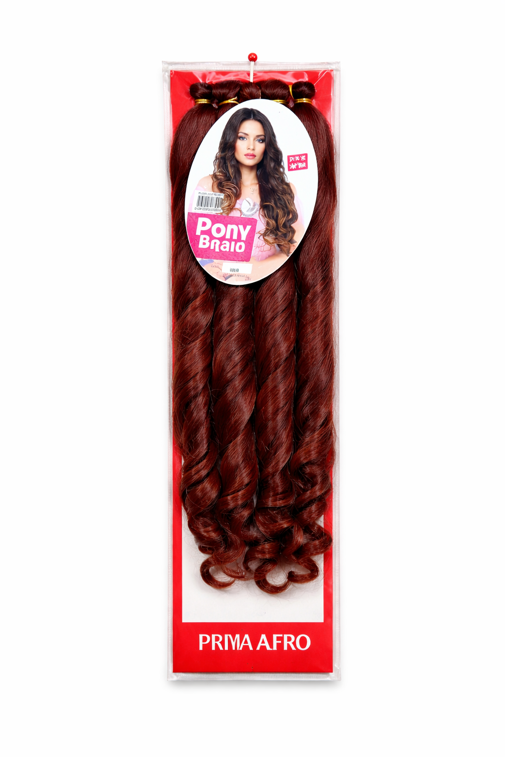 Prima Afro Pony Braid hair extension for ponytail braids and long braided styles color 350 Deep reddish brown