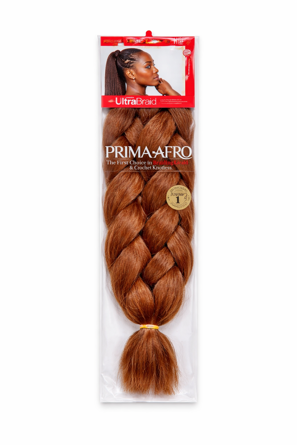 Prima Afro Ultra Braids pre-stretched braiding hair synthetic hair extension for braids and crochet styles color 30 Reddish brown