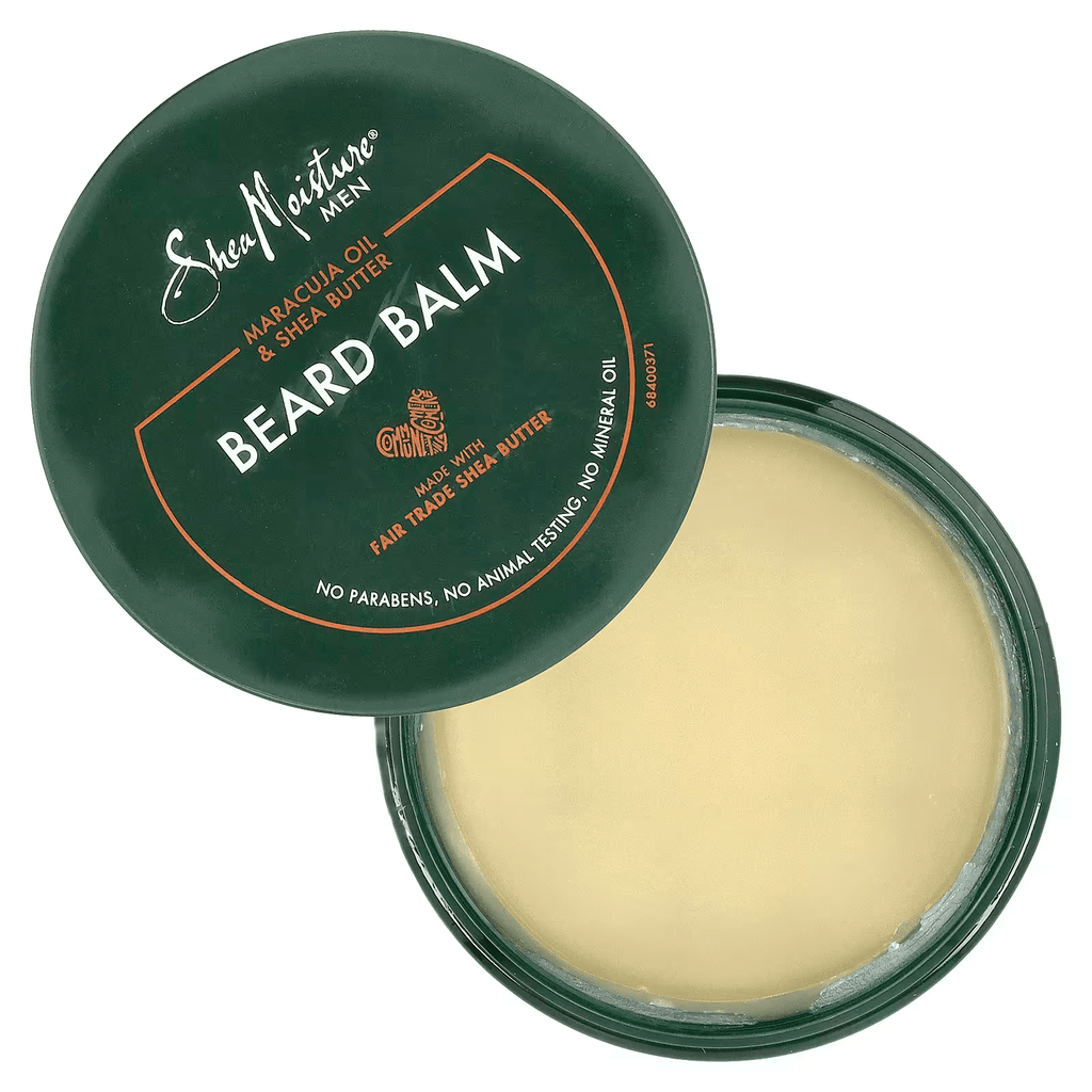 Shea Moisture Men beard balm with maracuja oil and shea butter for moisturizing and styling beard balm