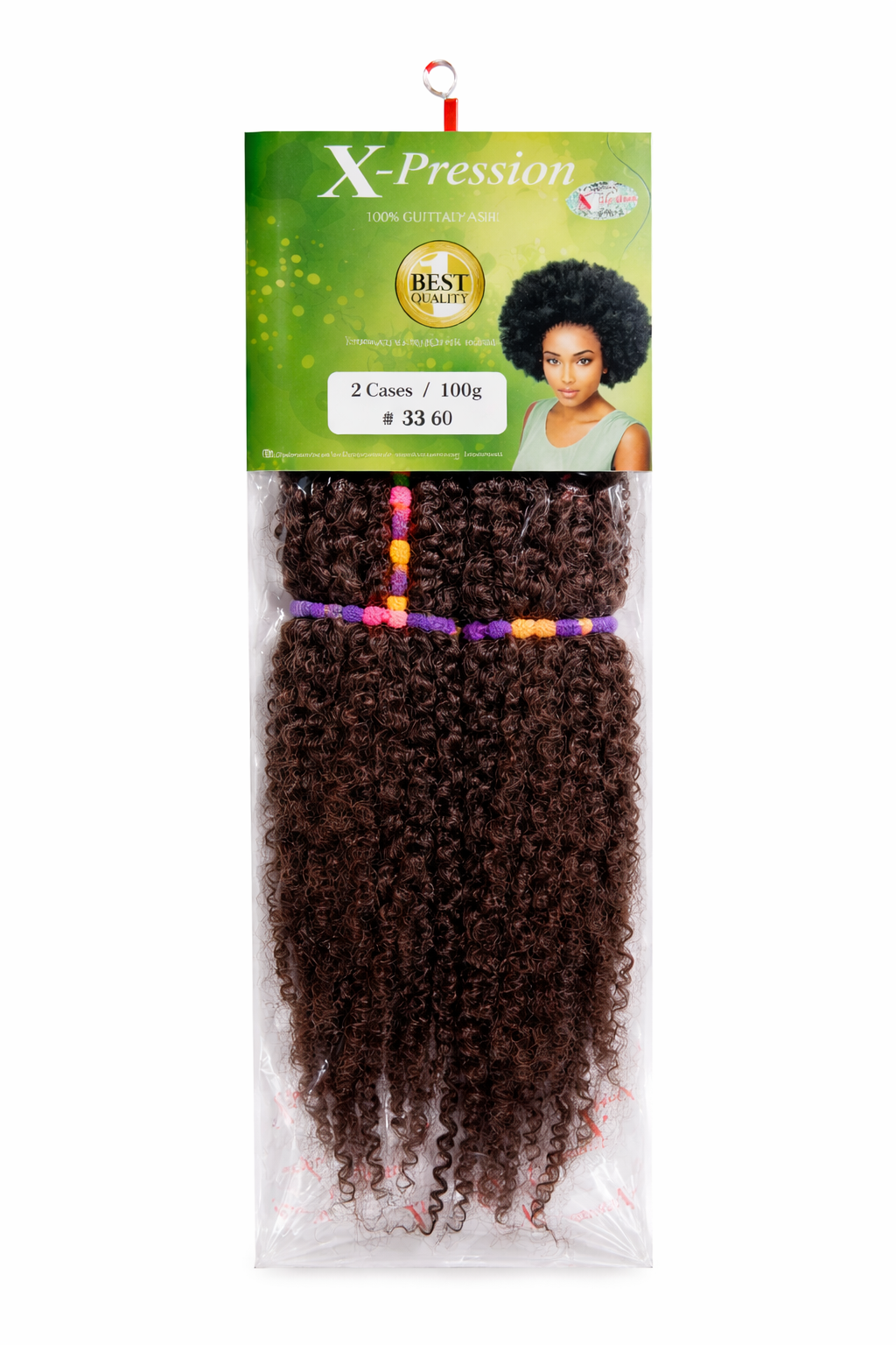 X-Pression Ceres crochet braids synthetic hair extension for crochet braiding and protective hairstyles color 33 Dark Auburn